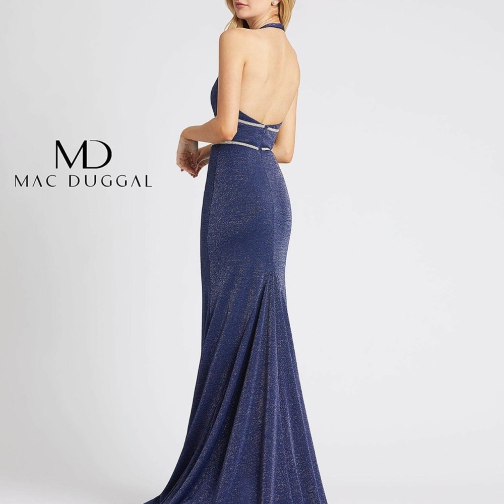 Mac Duggal plunge halter dress - Picture 3 of 5